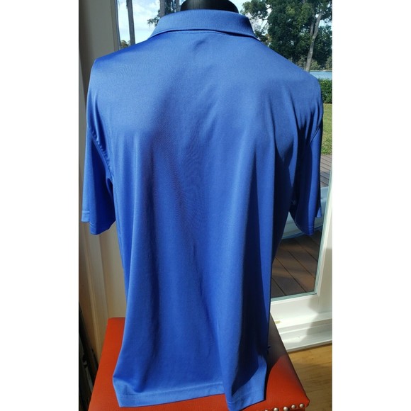PGA Tour Men's Golf Short Sleeve Polo Blue/Charcoal Striped Shirt Size XL - Picture 9 of 10